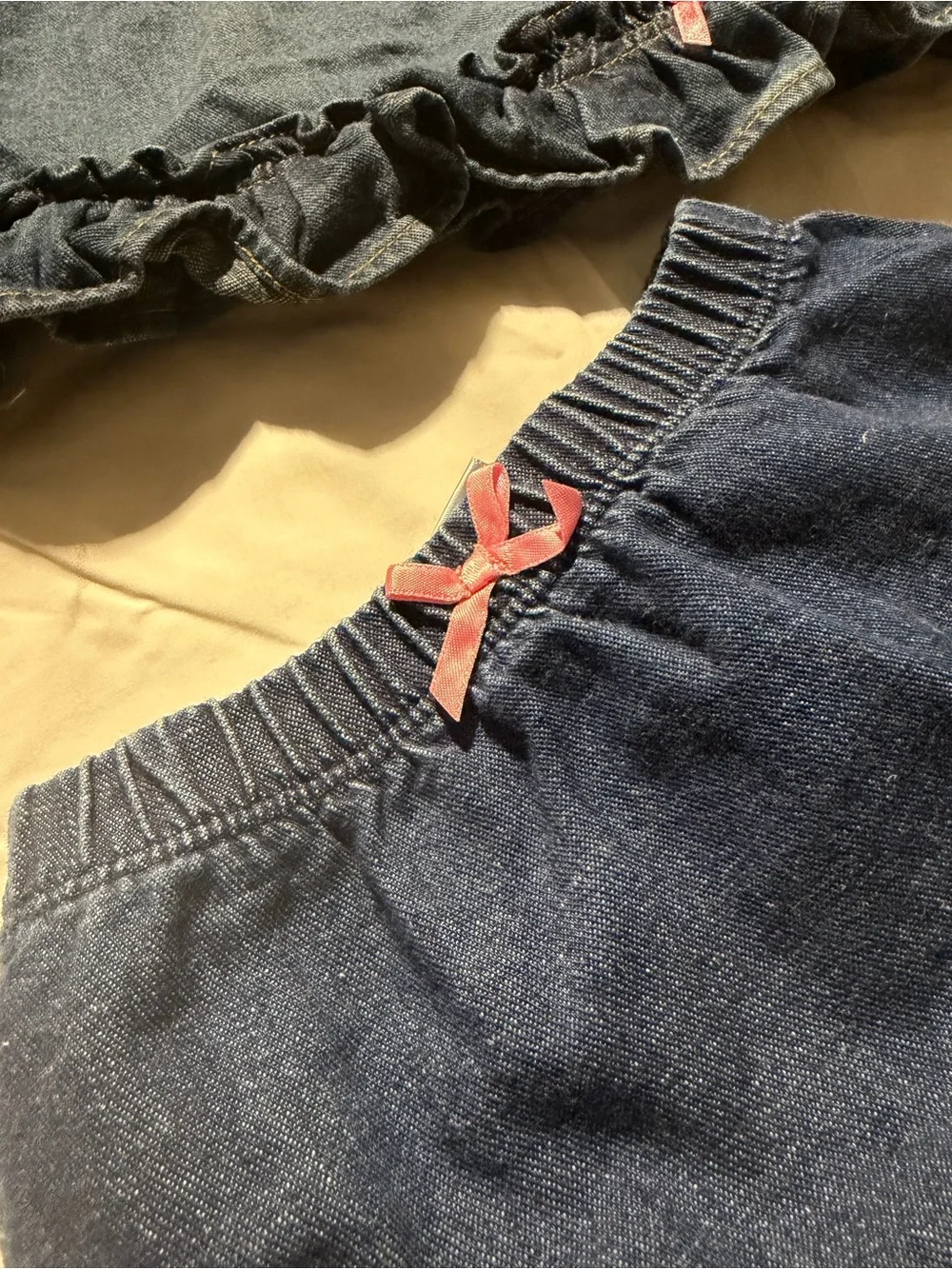 Old Navy Baby Girls Denim Ruffle Top & Bloomer 2-Piece Set | 3–6 Months | NWT